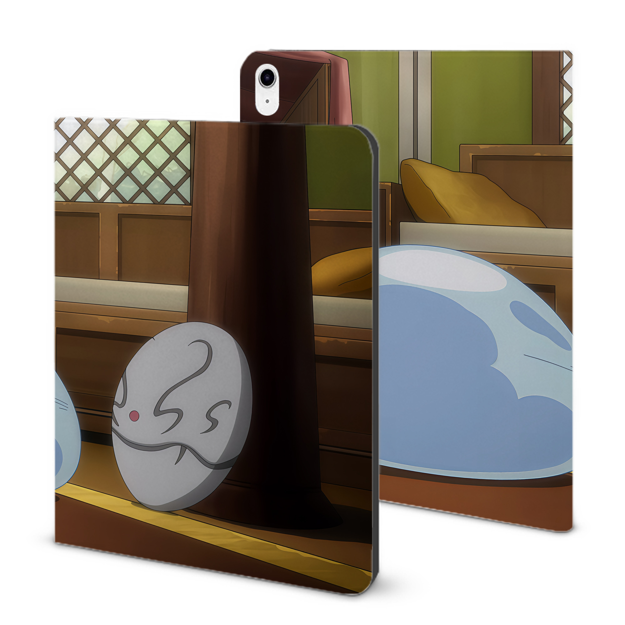 （画像用） 転スラ Regarding Reincarnated to Slime IPad ケース ブック型 PUレザー TPU 耐衝撃 軽量 薄型 ペン収納なし 全面保護 IPad 各モデル対応